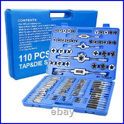 Tap and Die Set 110Pcs Metric Size M2 to M18 Bearing Steel Threading Tool