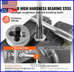 Tap and Die Set 116-Piece Include Metric and SAE Size Bearing Steel Taps