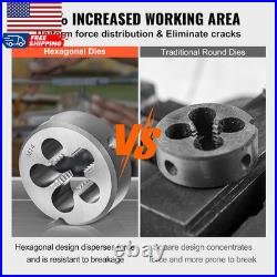 Tap and Die Set 116-Piece Include Metric and SAE Size Bearing Steel Taps