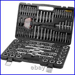 Tap and Die Set, 116-Piece Include Metric and SAE Size, Bearing Steel Taps&Dies