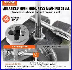 Tap and Die Set, 116-Piece Include Metric and SAE Size, Bearing Steel Taps and D