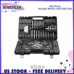 Tap and Die Set 116 Pieces with Metric & SAE Threading Tool with Case