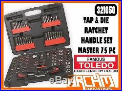Toledo 321050 Tap & Die Ratchet Handle Set Master 75 Pc Holders Automotive