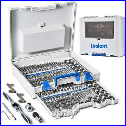 Toolant 127Pcs Sae/Metric Tap and Die Set, Ratcheting SAE Metric TAP and Die Set