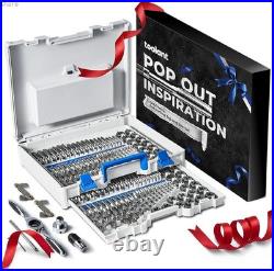 Toolant 127pcs SAE/Metric Tap and Die Set, Ratcheting SAE Metric TAP, 127pcs Gift