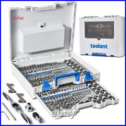 Toolant 127pcs SAE/Metric Tap and Die Set, Ratcheting SAE Metric TAP, deal