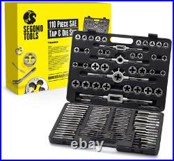 Tools 110 Piece Hardened Alloy Steel SAE Tap And Die Threading Tool Set