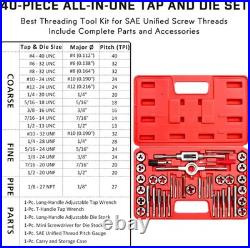 Ultimate 40-Piece Alloy Steel Tap and Die Set Includes Essential Accessories