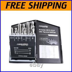 Unmatched Efficiency 18-Pc HSS Tap & Drill Set with 135-Degree Cutting Angle
