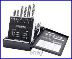Unmatched Efficiency 18-Pc HSS Tap & Drill Set with 135-Degree Cutting Angle