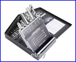 Unmatched Efficiency 18-Pc HSS Tap & Drill Set with 135-Degree Cutting Angle