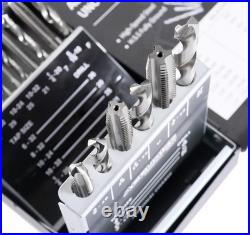 Unmatched Efficiency 18-Pc HSS Tap & Drill Set with 135-Degree Cutting Angle