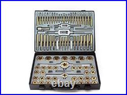 VCT 86pc Tap and Die Combination Set Tungsten Bearing Steel Titanium Coated SAE