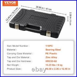 VEVOR Tap and Die Set Metric or SAE Standard Bearing Steel Taps and Dies