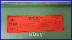 VINTAGE Craftsman 5499 Tap and Die Set in Wooden Case With Original Label
