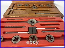 VINTAGE GREENFIELD TAP AND DIE LITTLE GIANT SET No. A-1 5 Sizes Orig. Wood Box +