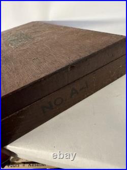 VINTAGE GREENFIELD TAP AND DIE LITTLE GIANT SET No. A-1 5 Sizes Orig. Wood Box +