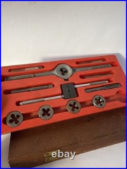 VINTAGE GREENFIELD TAP AND DIE LITTLE GIANT SET No. A-1 5 Sizes Orig. Wood Box +