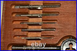 VINTAGE set of BA Taps and Dies by LAL sizes 0 2 4 6 8 in fitted wooden box GOOD
