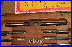 VINTAGE set of BA Taps and Dies by LAL sizes 0 2 4 6 8 in fitted wooden box GOOD