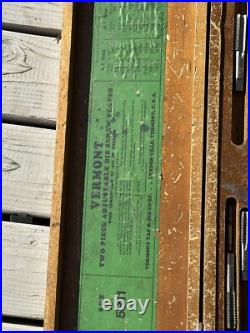 Vermont Screw Plate Tap and Die Set 2 Compartments Tools Pictured All Included