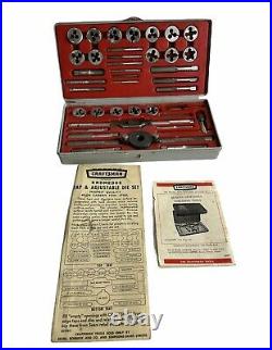 Vintage 39 Pc Craftsman Kromedge Tap & Adjustable Die Tool Set 9-5209 Great