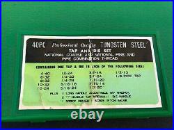 Vintage 40 pc Professional Quality Tungsten Steel Tap & Die Set Made In Japan