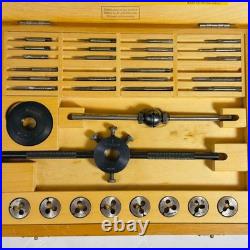 Vintage Bergeon 30322 Swiss Watchmaker Tap and Die Set Wood Case 2 Taps Missing