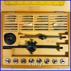 Vintage Bergeon 30322 Swiss Watchmaker Tap and Die Set Wood Case 2 Taps Missing