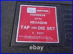 Vintage CRAFTSMAN Kromedge 54 pc Hexagon Tap & Die Set 9-5207
