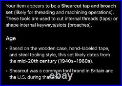 Vintage G. T. &D Tap & Die Set in Wooden Box