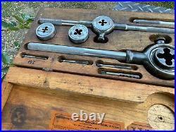 Vintage Greenfield Little Giant No. 8 Tap And Die Set WithWooden Box, 1/4 To 3/4