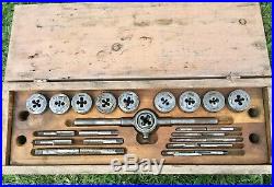 Vintage Greenfield Little Giant Tap & Die Set Wood Case 1/4-3/4 WithExtras