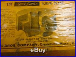 Vintage Greenfield Screw Plate Little Giant No. 1 Tap and Die Set With Wood Box