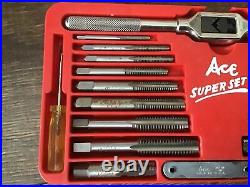 Vintage Hanson Ace Super Hex Tap & Die Set No. 606 Made in USA COMPLETE In Case