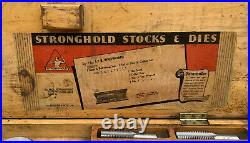 Vintage Large Stronghold Stocks & Dies British Tap And Die Set Engineering Tool