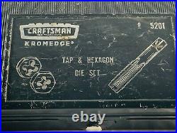 Vintage Sears Craftsman Kromedge 41 pc (-1pc) Tap & Hexagon Die Set 9 5201