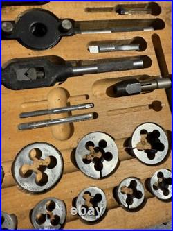 Vintage Sears Craftsman Kromedge 51 Pc Tap & Die Set & Wooden case Rare