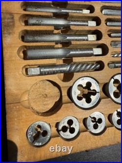 Vintage Sears Craftsman Kromedge 51 Pc Tap & Die Set & Wooden case Rare