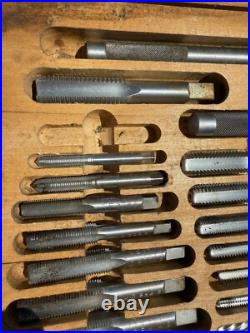Vintage Sears Craftsman Kromedge 51 Pc Tap & Die Set & Wooden case Rare