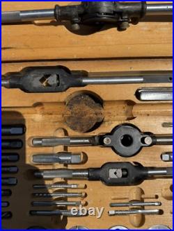 Vintage Sears Craftsman Kromedge 51 Pc Tap & Die Set & Wooden case Rare