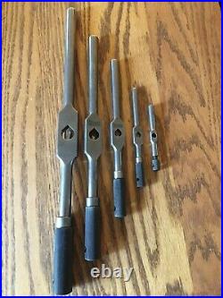 Vintage Set 5 Starrett Tap Wrenches Collectible Tools Tool & Die Machinist USA