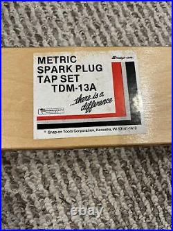 Vintage Snap-On Metric Spark Plug Tap Set Model TDM-13A 5 Piece Set