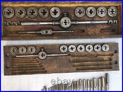 Vtg GREENFIELD Little Giant No. 312 large 45 pcs TAP & DIE SET with orig. Wood Box