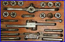 Vtg SNAP ON BLUE POINT TAP and DIE SET 2400 Wood Case ACE Snapon Tool Antique