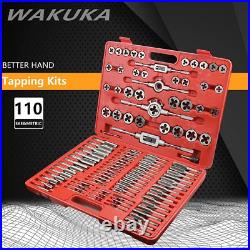 WAKUKA 110 Piece Tap and Die SetSAE&METRICThreading Tool Set With Storage Case
