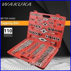WAKUKA 110 Piece Tap and Die Set(SAE&METRIC)Threading Tool Set With Storage C