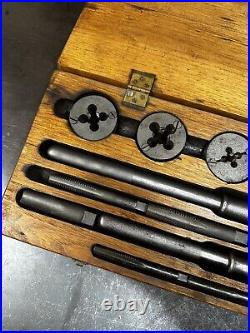 WILEY & RUSSELL Greenfield Screw Plate Tap & Die Set with original wood box