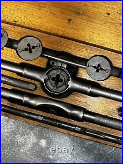 WILEY & RUSSELL Greenfield Screw Plate Tap & Die Set with original wood box