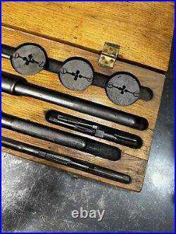 WILEY & RUSSELL Greenfield Screw Plate Tap & Die Set with original wood box